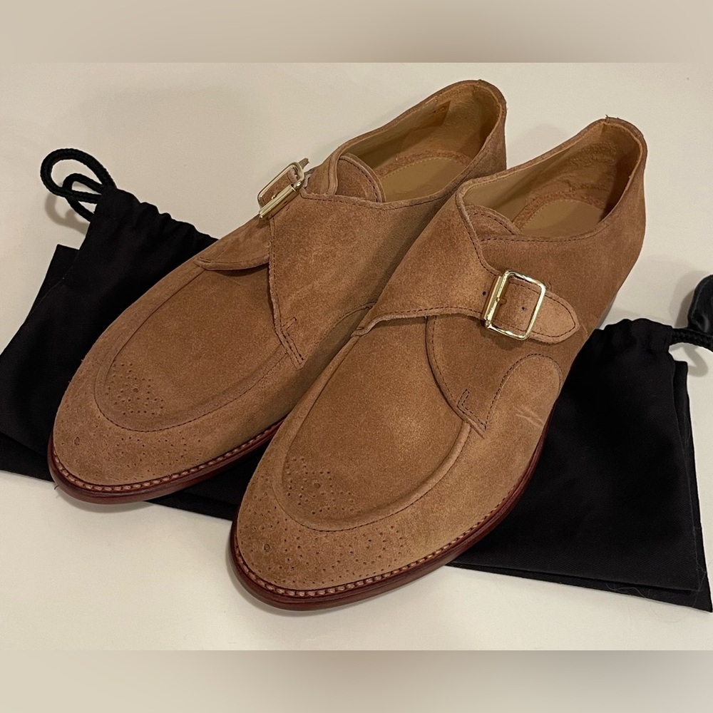 The Office Of Angela Scott NWOB Mr. Georgie Suede Monk Loafers Size 36 GORGEOUS